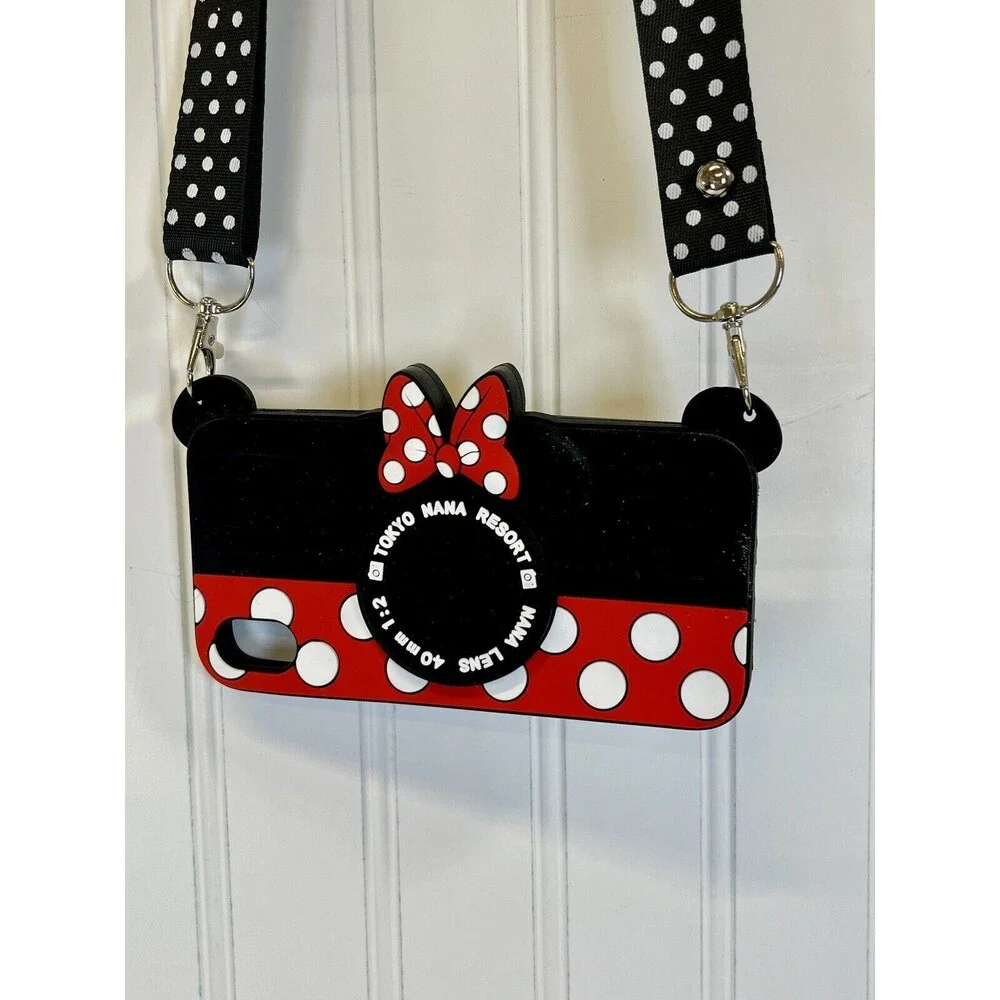 Minnie Mouse/Disney Lot. Camera Case for‎ iPhone XR W/ Lanyard & Minnie Wristlet